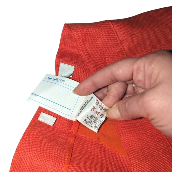 100% Flax Linen Orange Pencil Lined Pleated Pull On Pencil Skirt 8 - Picture 8 of 13